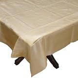 Beige Tablecloth Organza Silk Linen 60 x 90 inches (btc216)