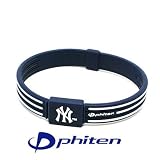 Phiten New York Yankees MLB Titanium X30 Bracelet, 6.75 Inch
