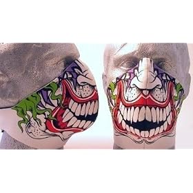 DEMI MASQUE / TOUR DE COU NEOPRENE "EVIL JOKER" - AIRSOFT / PAINTBALL / MOTO / SKI / OUTDOOR