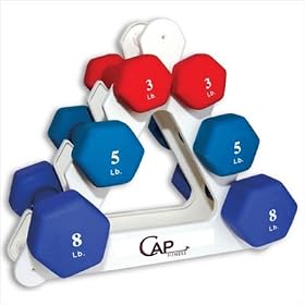 Cap Barbell Neoprene Dumbbell Set with Rack
