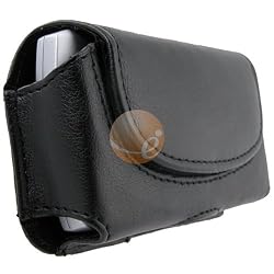Universal Leather Case w/ Magnetic Flap for Motorola V3 / LG Shine / Samsung, Black