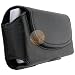 Universal Leather Case w/ Magnetic Flap for Motorola V3 / LG Shine / Samsung, Black