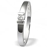 Goldmaid Damen-Verlobungsring 585 Weigold 1 Brillant 008ct So R3571WG 