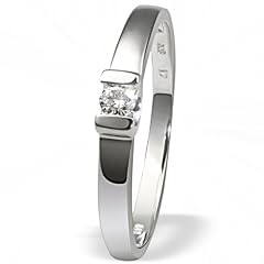 Goldmaid Damen-Verlobungsring 585 Wei�gold 1 Brillant 0,08ct Gr. 54 So R3571WG54