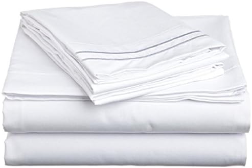 FULL White Certified 100% Pure Organic Cotton 600 Thread Count 4 Piece Sheet Set