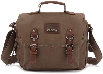 Herebuy - Vintage Laptop Messenger Bags for Men Business Briefcase Satchel Handbag (Gray)