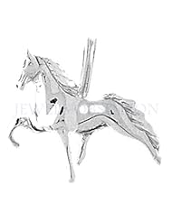 14K White Gold 3-D Horse Pendant