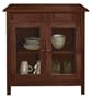 Mission style Two door Console With Glass Doors, TWO-DOOR, CHESTNUT