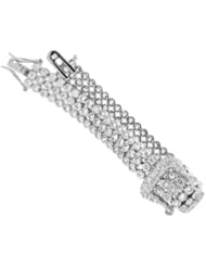 Sterling Silver Cubic Zirconia Bracelet Rhodium Plated Gift Boxed.