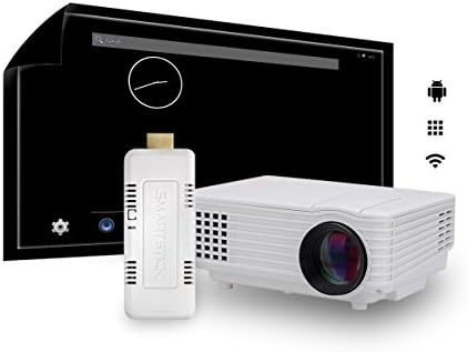 Mini Video Projector LCD LED HD Home Theater COMPLETE PACKAGE with Wi-Fi SmartStick Custom Android PC Mini Computer (Custom Projection Screen Options)