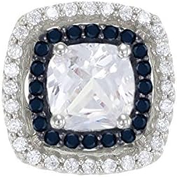 Sterling Silver Pendant/Necklace with Black AAA CZ P-SC308BK