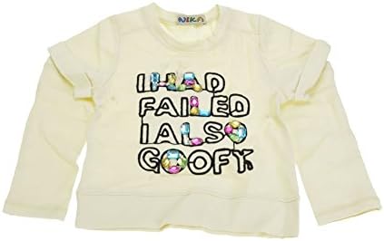 DOKI Little Girls' Spring and Autumn Letters Printed Short Sleeves T-Shirts 4T Beige