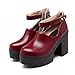 Carolbar Fashion Women's Studded Ankle-strap Retro Vintage Platform Chunky High Heel Mary Janes Shoes