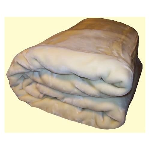Original Korean Wonu Trix Solid Mink Blanket (Ivory King Size