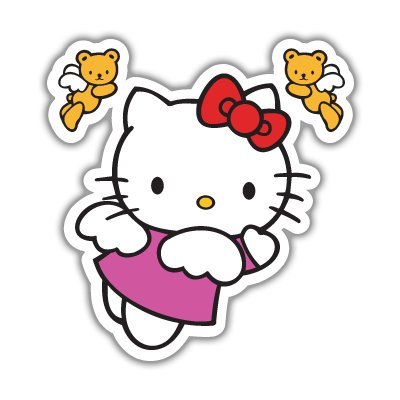 Hello Kitty Angel car bumper sticker decal 4″ x 4″