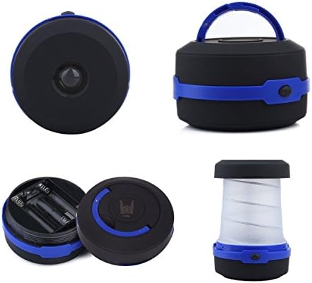 Camping Lantern Portable Collapsible Flashlight Led, Waterproof, Lightweight Also for Home, Garden,outdoor (Blue)