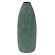 Handcrafted Crystal Water Terracotta Vase With Sea Blue Swirl Etchings