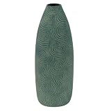 EXP Handcrafted Crystal Water Terracotta Vase With Sea Blue Swirl Etchings