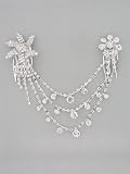 Fashion Hair Accessory ~ Clear Crystals Accented Flower Design Bridal Hair Comb