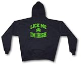 LICK ME I'M IRISH Logo Men's Hoodie Sweat Shirt Small thru 4XL