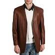 Men's Classic Three-Button Lambskin Leather Blazer - Regular, Tall, Big, Big & Tall