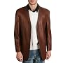 Men's Classic Three-Button Lambskin Leather Blazer - Regular, Tall, Big, Big & Tall