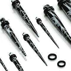 9 Set Expander Taper Dehnungsstab Marble Swirl Black