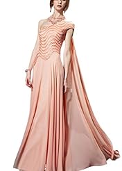A-line Mermaid One Shoulder Satin/Silk Beaded Sequined Lace Cocktail Floor Length Evening Dress/Homecoming Dress/Pageant Dress/Prom Dress/Party Dress/Wedding Dress 