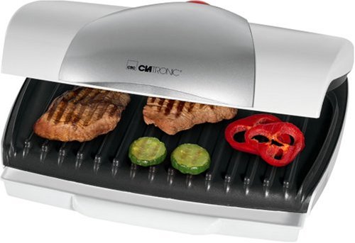 Clatronic LFG 3132 Low Fat Grill 1600 Watt silber-weiss