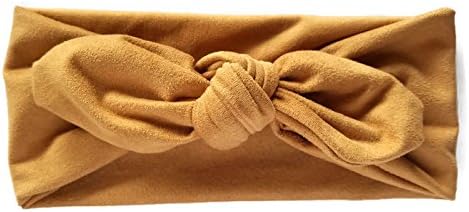Tan Suede Bow Tied Headwrap Knot Tied Turban Headband Newborn Baby Girl Children Women Turban Headbands Adult Brown Headwraps