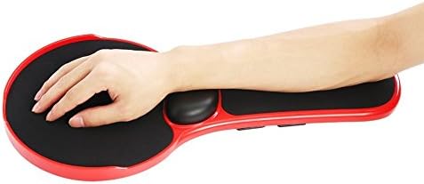 Dlisten Computer Chair Armrest Wrist Rest - Attachable Home&Office Computer Arm Support - Ergonomically Designed Mouse Pad Arm-stand Attaching to Armchair Adjustable for Chair or Desk (Red)