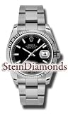 Stein Diamonds Rolex Men's Datejust Black Index Dial on Oyster Band