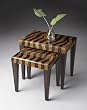 Loft Tiger Stripe Penn Shell Veneer Pattern Nesting Table