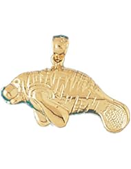 Dazzlers Solid 14k Gold Manatees Sea Cow Charm Pendant Available in three colors from jewelsberry (weights: 2.8 grams only)