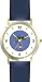 Jack (Frog) Be Nimble & Jump Over the Candlestick - from Mother Goose by Artist: Sylvia Long - WATCHBUDDY&reg; DELUXE TWO-TONE THEME WATCH - Arabic Numbers - Blue Leather Strap-Size-Women's Size-Small
