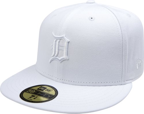 MLB Detroit Tigers White on White 59FIFTY Fitted Cap (7 1/2)