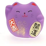 Kotobuki Maneki Neko Charm Ningenkankei-un Collectible Figurine, Friendship, Purple