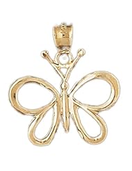 Dazzlers Solid 14k Gold Butterfly Charm Pendant Available in three colors from jewelsberry (weights: 1.6 grams only)