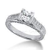 14K White Gold Princess Cut Diamond Promise Engagement Ring (1.02ct.tw, HI Color, SI2-3 Clarity)