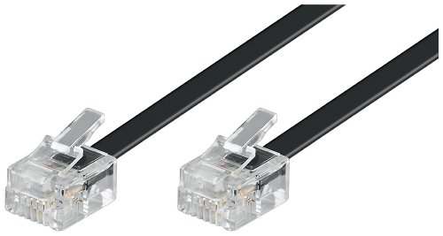 Wentronic Modular-Kabel (2x RJ11 Stecker, 4-polig, belegt) schwarz 10m