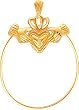 14K Gold Claddagh Charm Holder