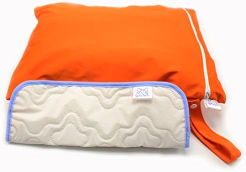 CutieTots Diaper Wet Bag - (Tangerine Orange) With Free Changing Mat