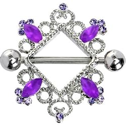Tanzanite Purple Gem Vintage Nipple Shield