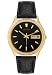 Seiko Men’s Black Leather Strap Watch #SGG490