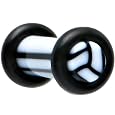6 Gauge Black White Pattern Acrylic Plug