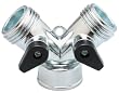Metal 2-Hose Connector with Shut Off