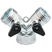 Melnor 312S Metal Two-Way Hose Connector with Built-In Shut-Offs