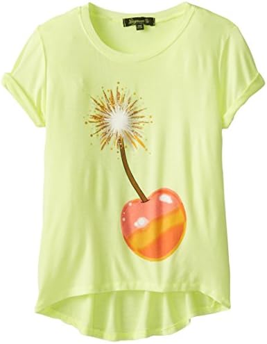 Signorelli Big Girls' Cherry Bomb T-Shirt, Neon Yellow, 14/X-Large