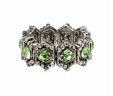 Ring - R28 - Swarovski (tm) Crystal Stretch - Size Lg ~ Peridot (Green)