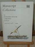 Manuscript collections in Rhodes House Library, Oxford : accessions, 1978-1994